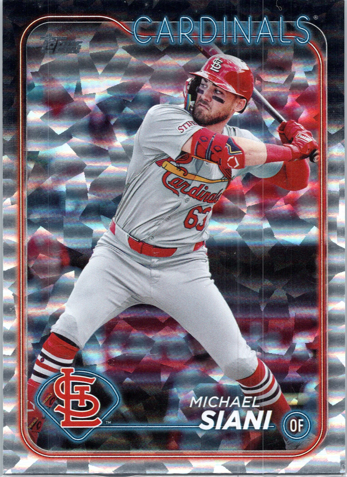 2024 Topps Update #US113 Michael Siani Silver Crackle Foilboard