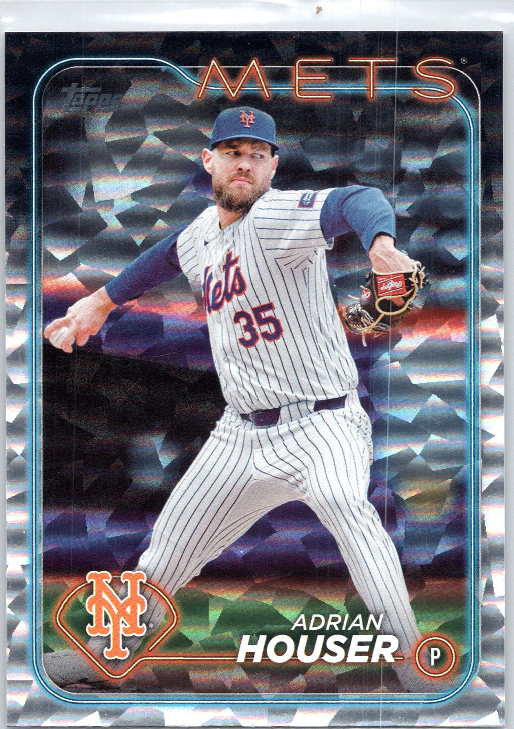 2024 Topps Update #US145 Adrian Houser Silver Crackle Foilboard