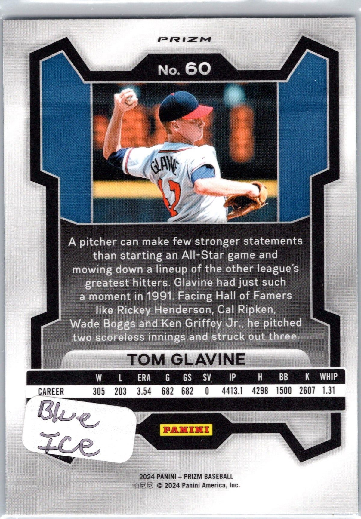 2024 Panini Prizm #60 Tom Glavine Blue Ice Prizms