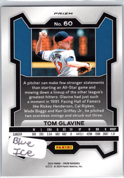 2024 Panini Prizm #60 Tom Glavine Blue Ice Prizms