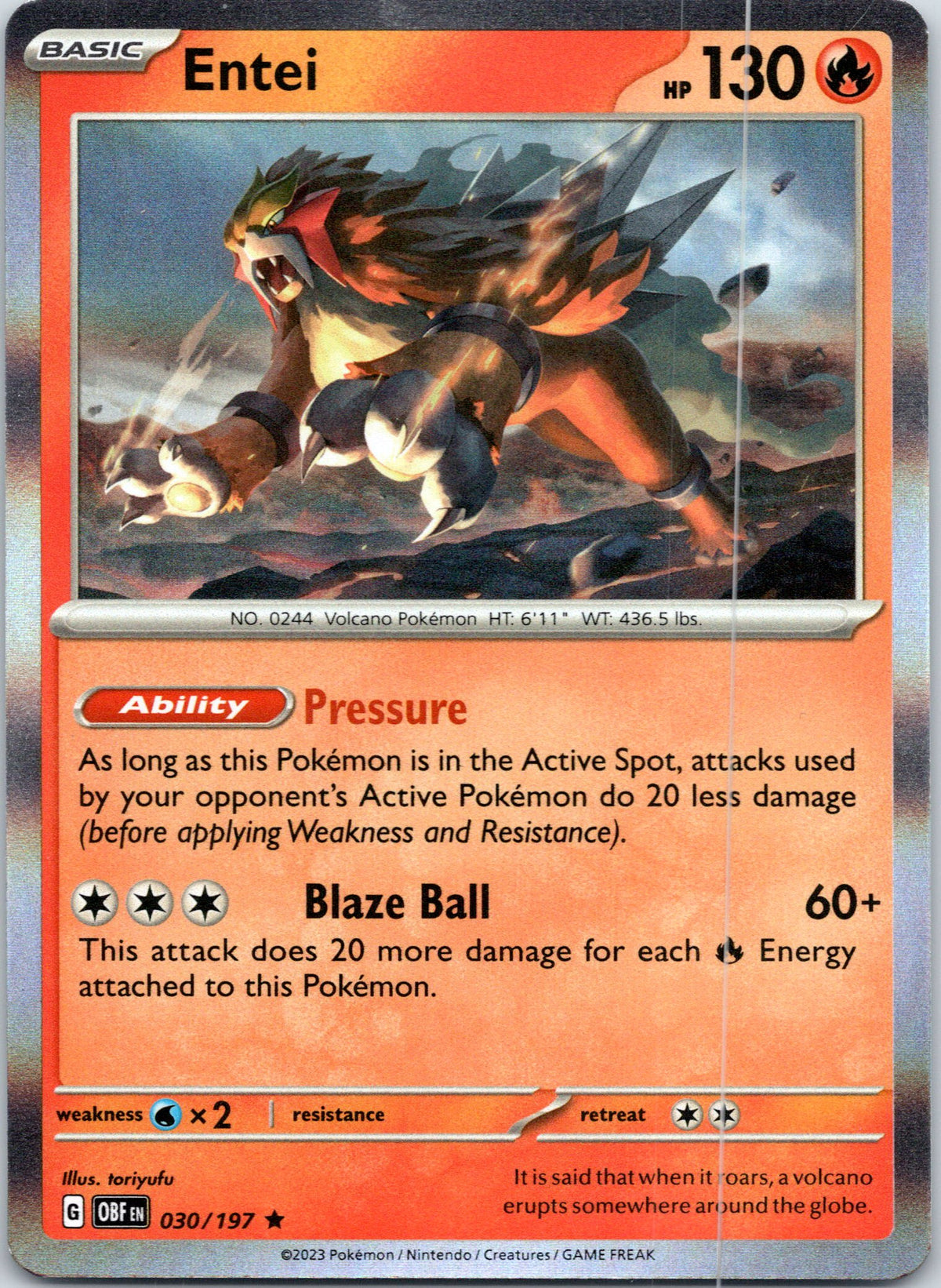 SV03: Obsidian Flames #030/197 Entei