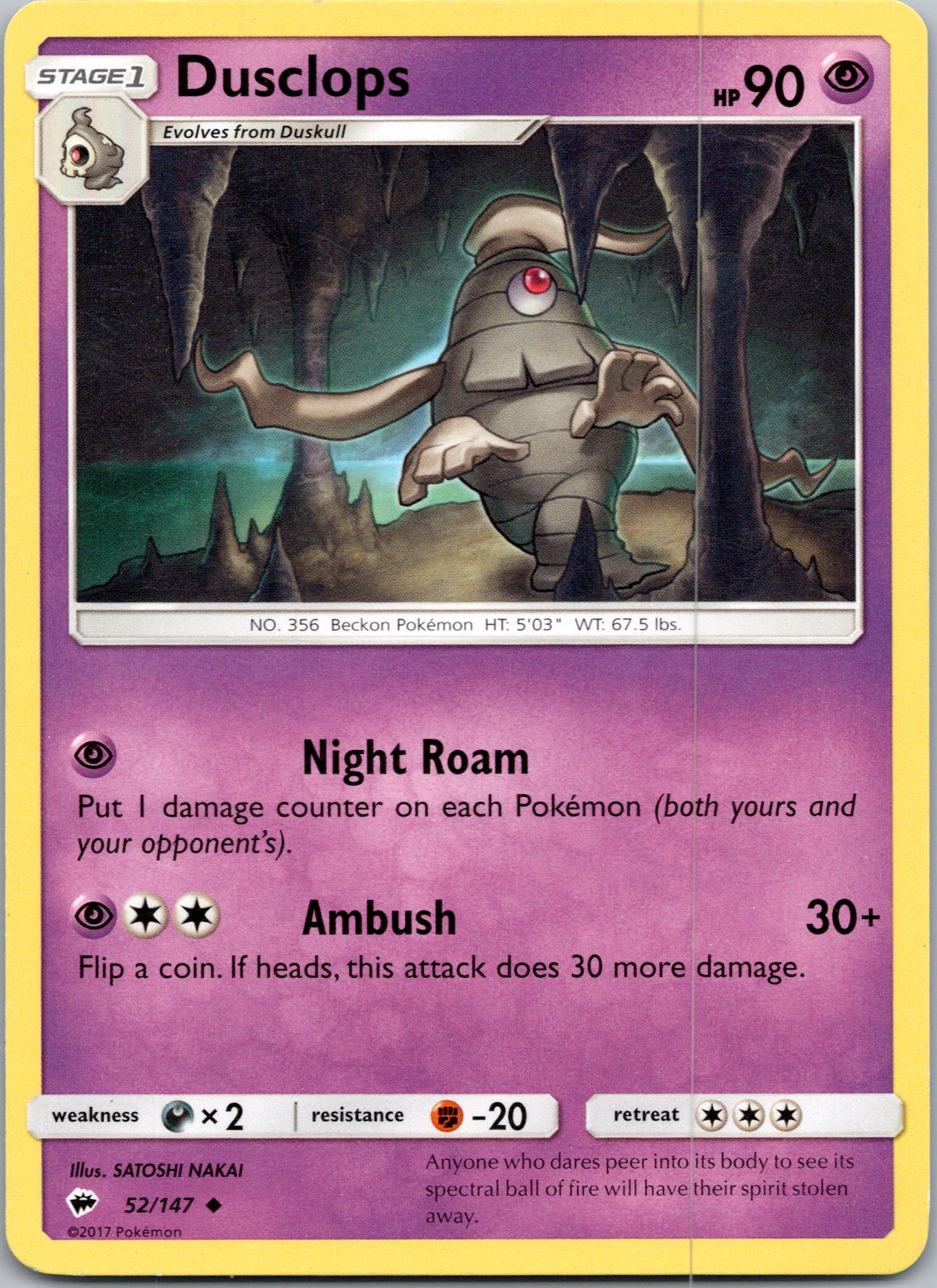 SM - Burning Shadows #52/147 Dusclops