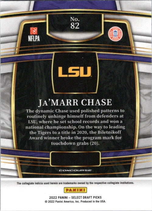 2022 Panini Select Draft Picks #82 Ja'Marr Chase