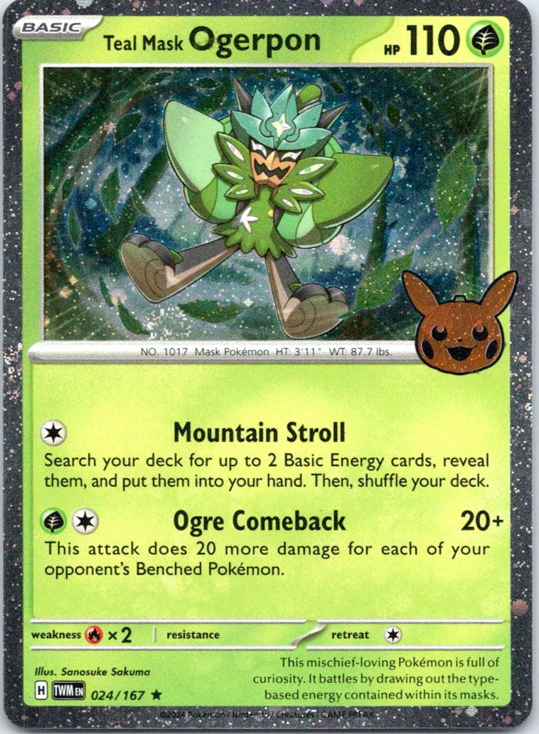 Trick or Trade BOOster Bundle 2024 #024/167 Teal Mask Ogerpon (Cosmos Holo)