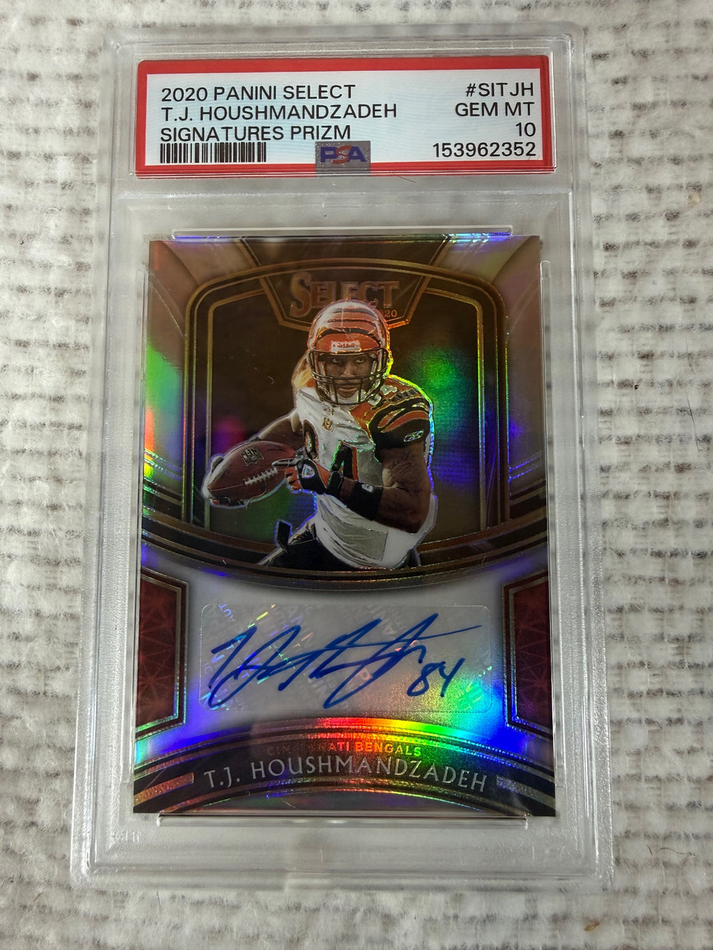 2020 Panini Select #SI-TJH T.J. Houshmandzadeh Signatures Black Prizm #/1