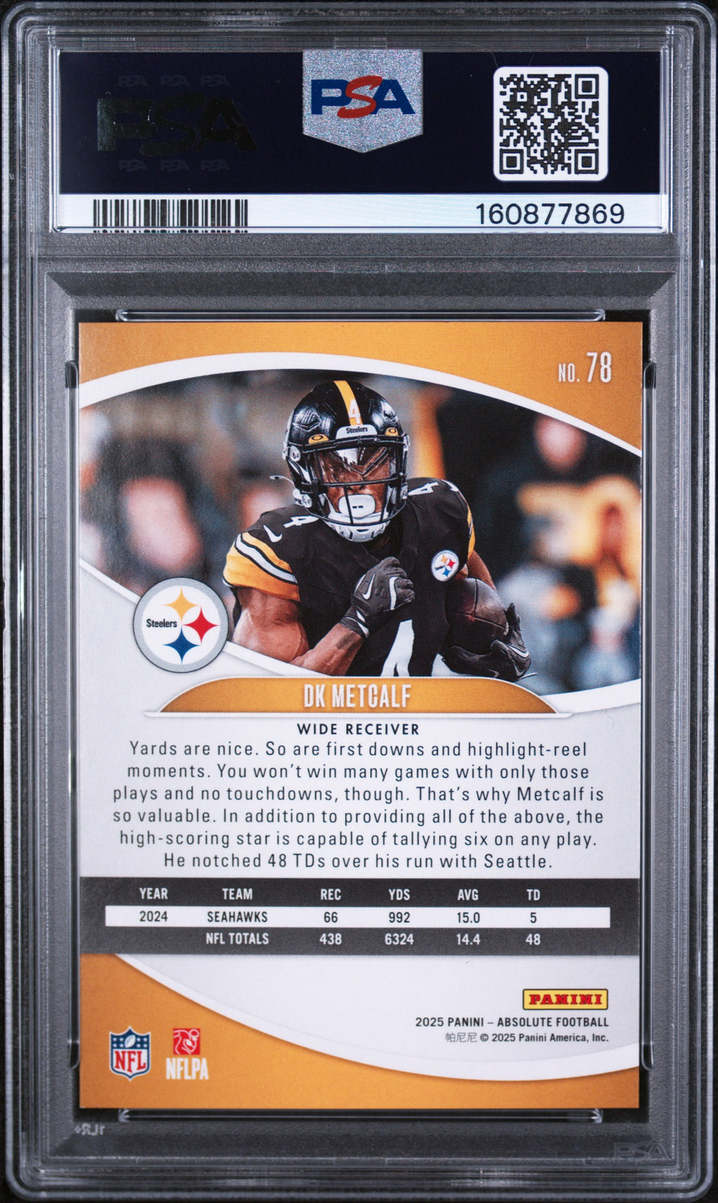 2025 Panini Absolute #78 Dk Metcalf Red Squares PSA 9