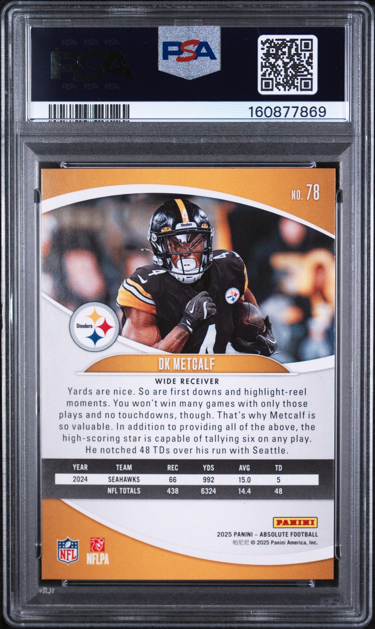 2025 Panini Absolute #78 Dk Metcalf Red Squares PSA 9