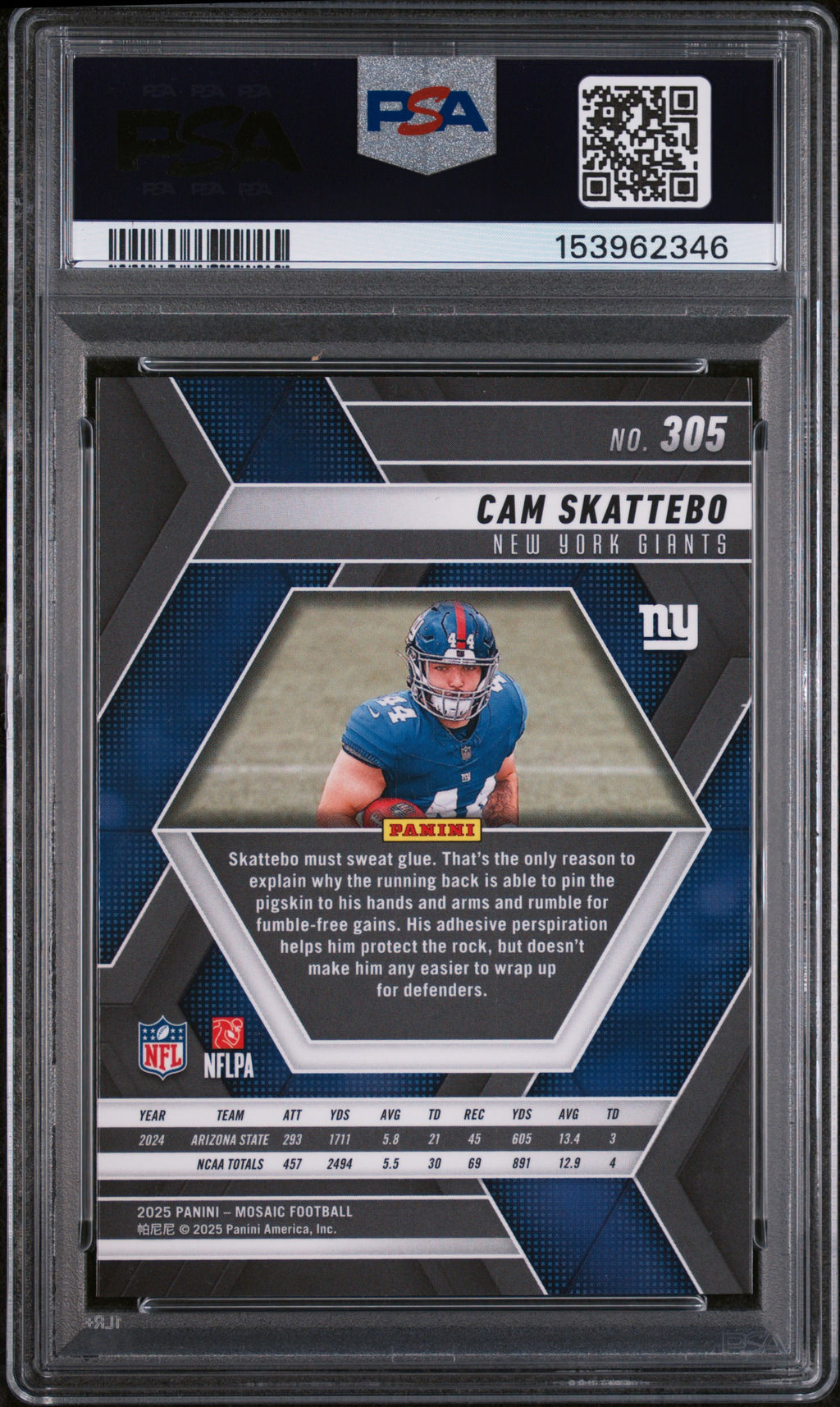 2025 Panini Mosaic #305 Cam Skattebo PSA 8