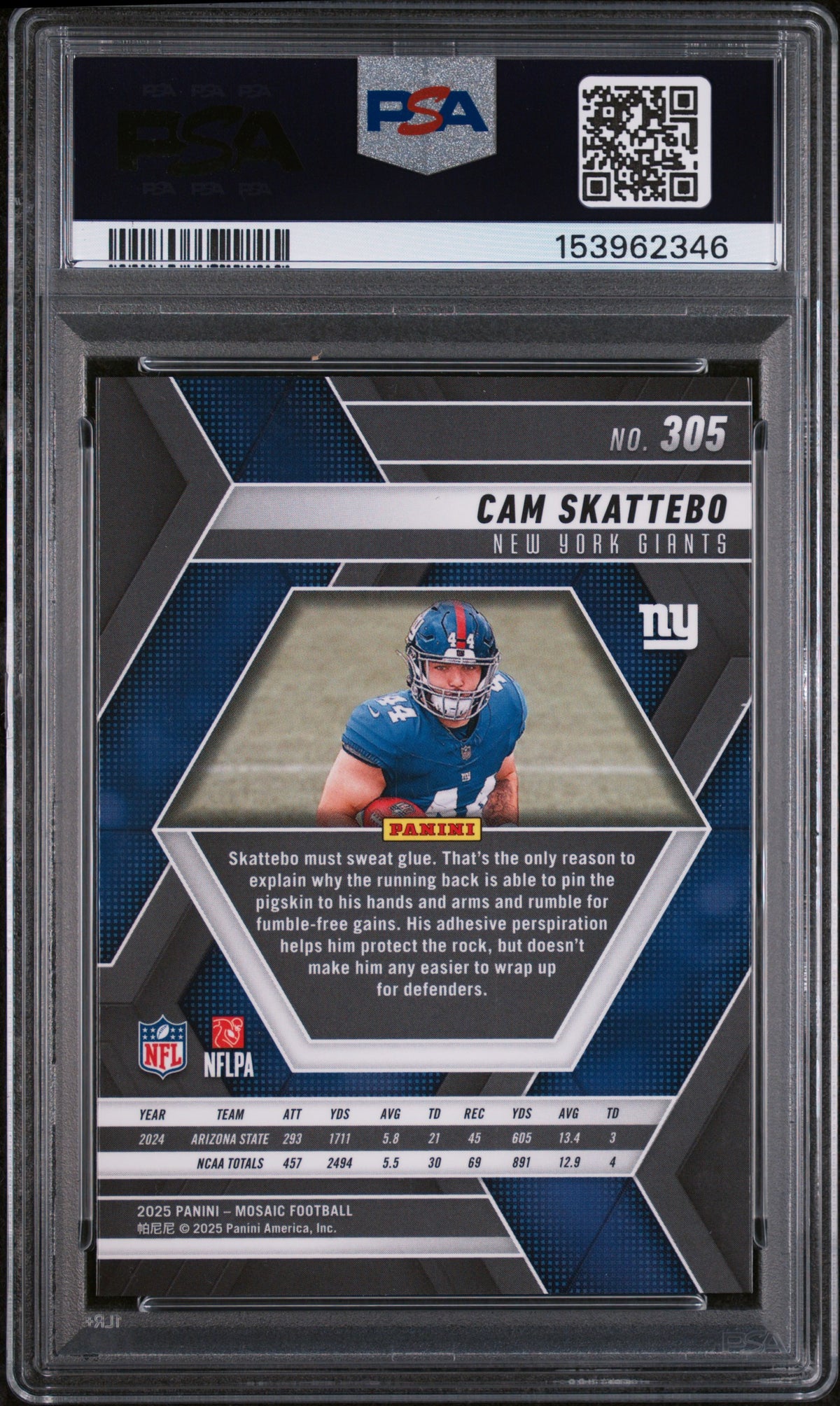 2025 Panini Mosaic #305 Cam Skattebo PSA 8