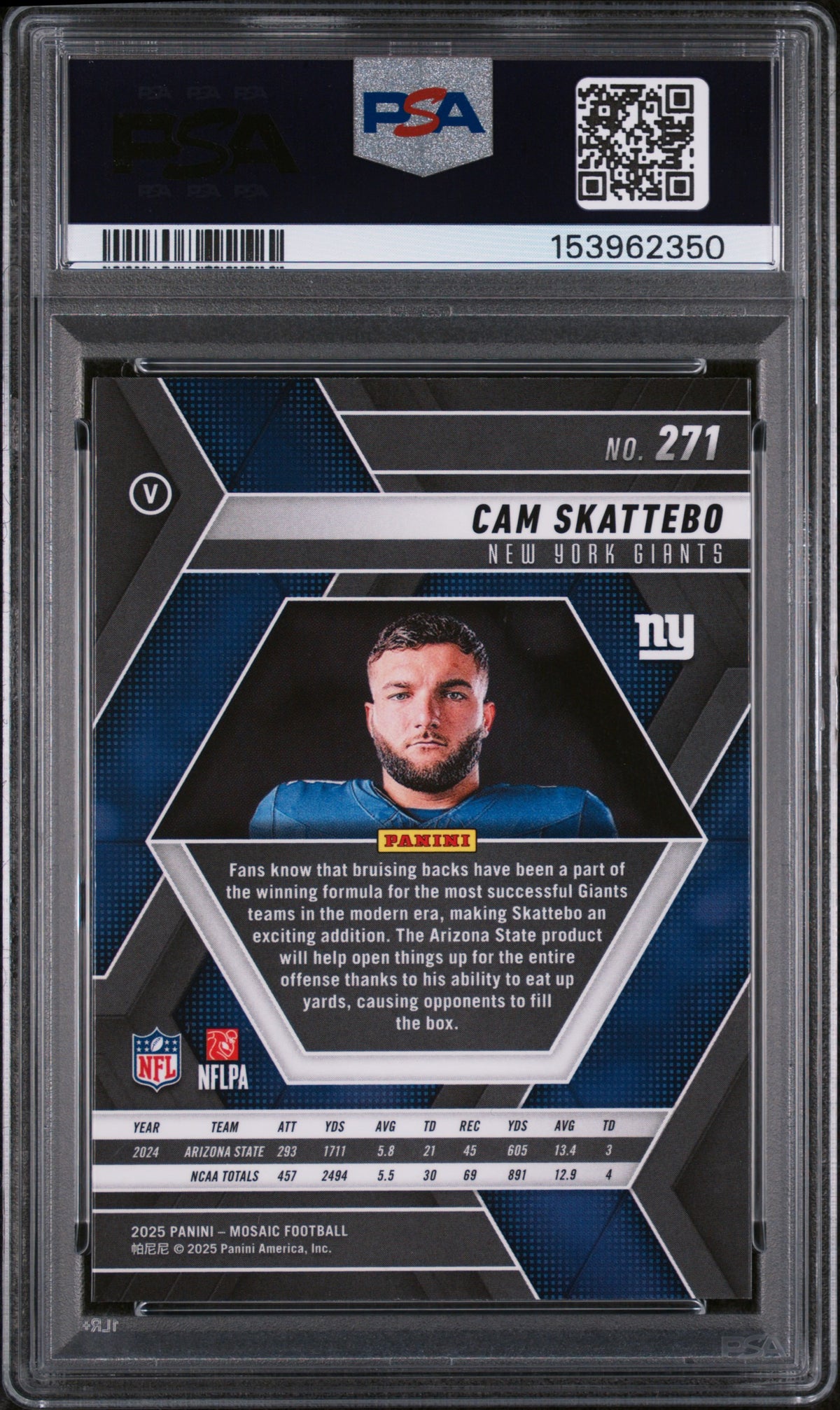 2025 Panini Mosaic #271 Cam Skattebo PSA 10