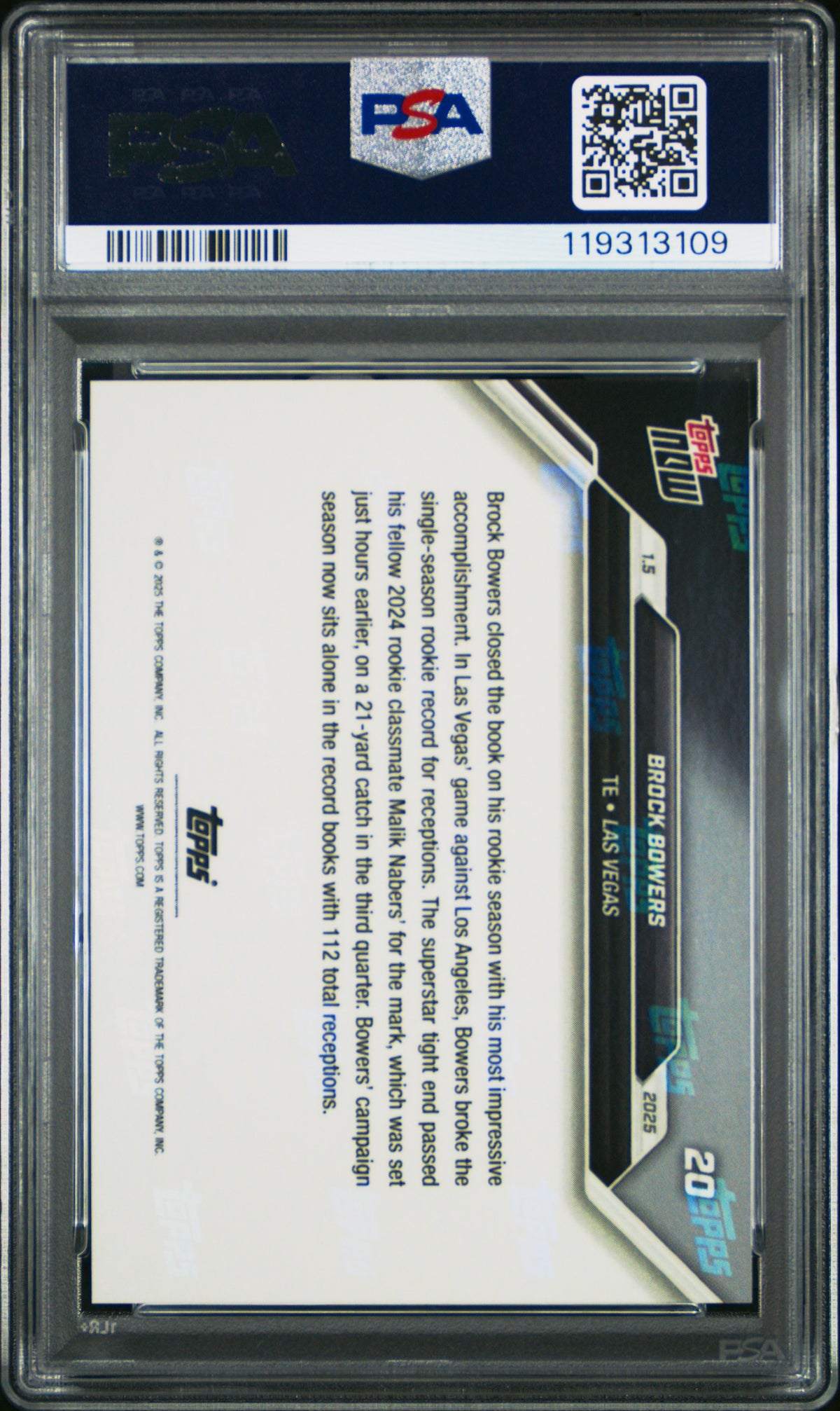 2024 Topps Now #20 Brock Bowers PSA 10