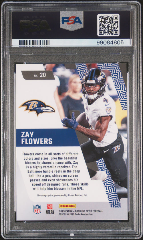 2023 Donruss Optic #20 Zay Flowers Primary Colors Autographs PSA 10 #/25