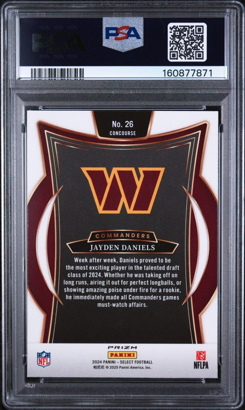 2024 Panini Select #26 Jayden Daniels Black & Red Shock PSA 10