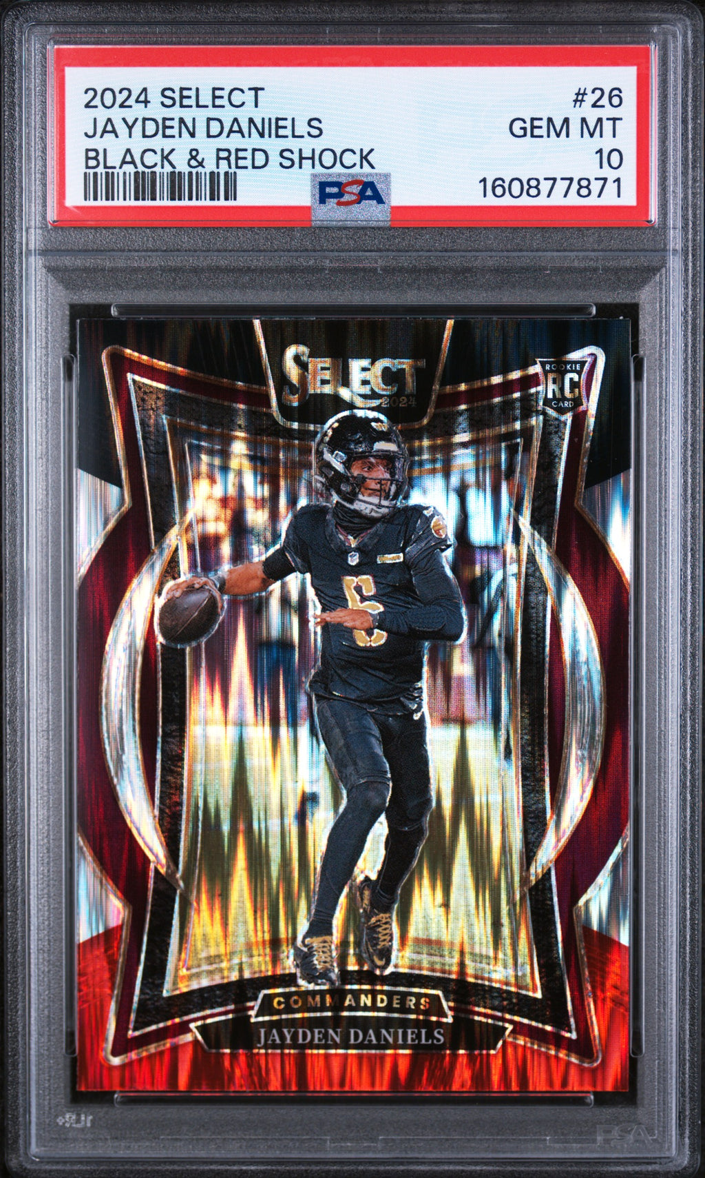 2024 Panini Select #26 Jayden Daniels Black & Red Shock PSA 10