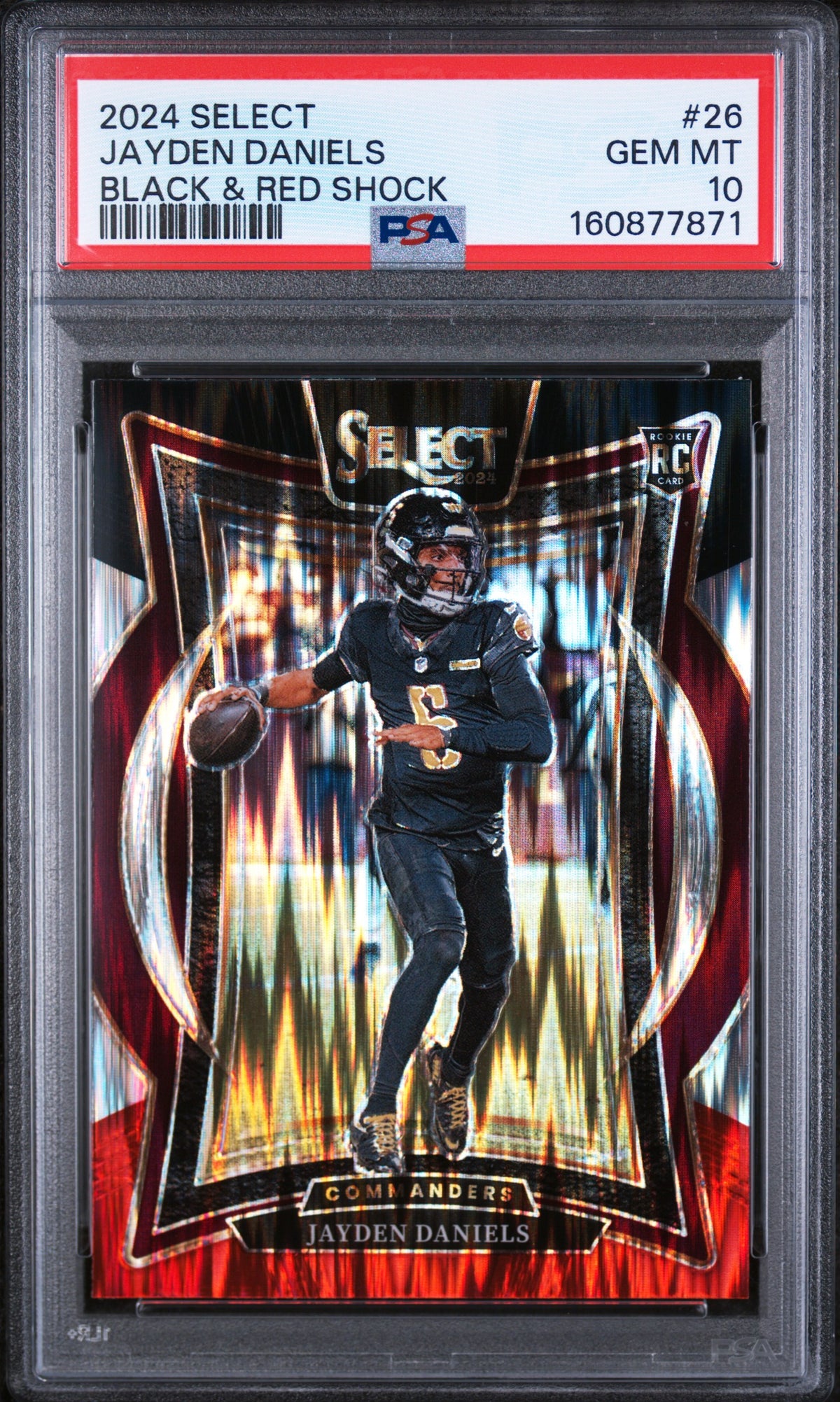 2024 Panini Select #26 Jayden Daniels Black & Red Shock PSA 10