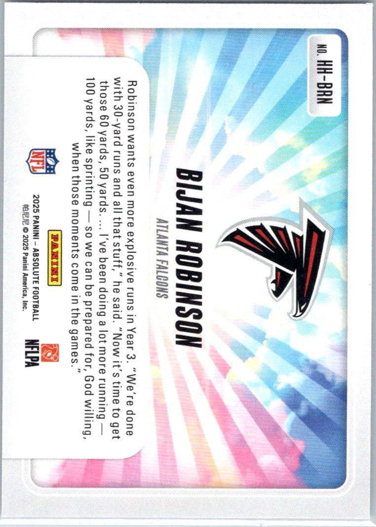 2025 Panini Absolute #HH-BRN Bijan Robinson Hog Heaven