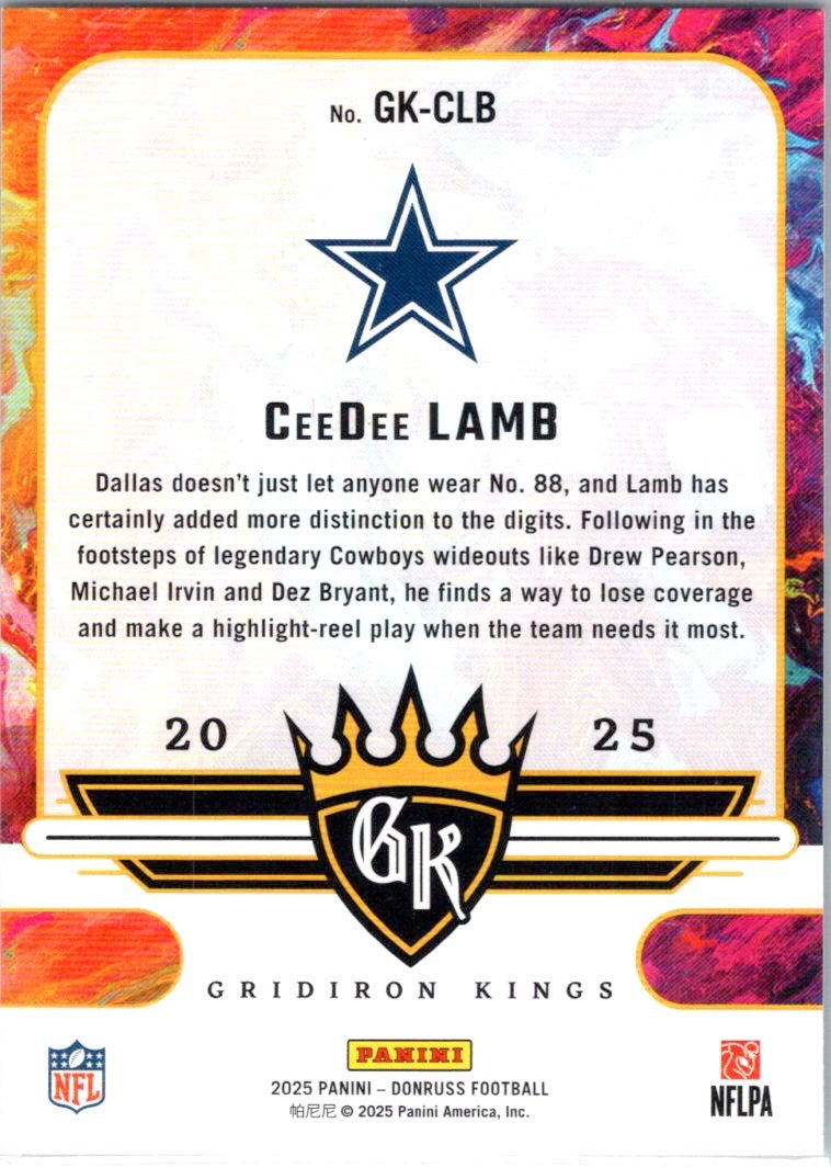 2025 Donruss #GK-CLB CeeDee Lamb Gridiron Kings