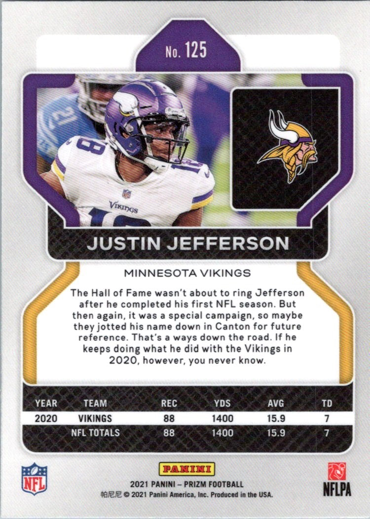 2021 Panini Prizm #125 Justin Jefferson
