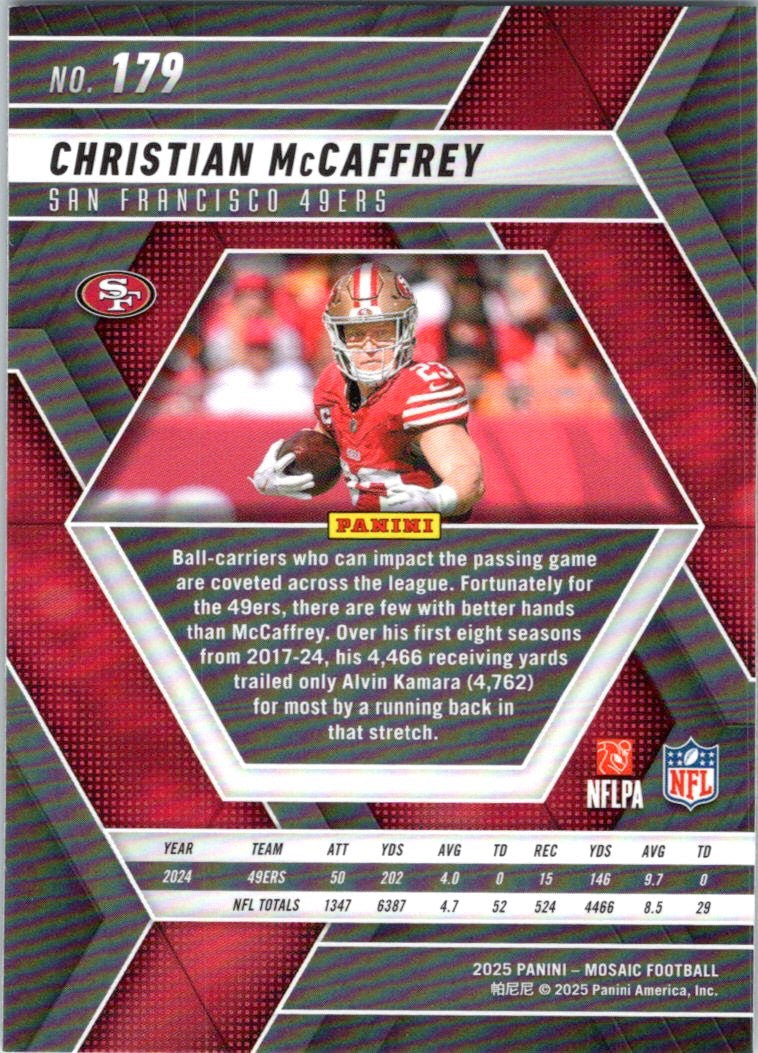 2025 Panini Mosaic #179 Christian McCaffrey